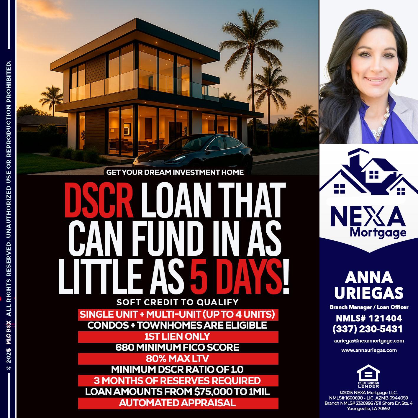 DSCR LOAN - Anna Uriegas -Loan Officer