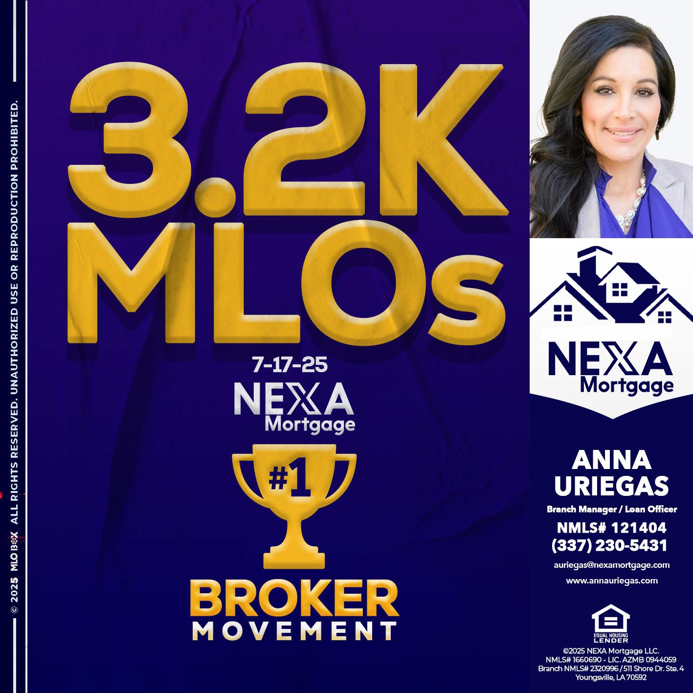 3.2K MLOs - Anna Uriegas -Loan Officer