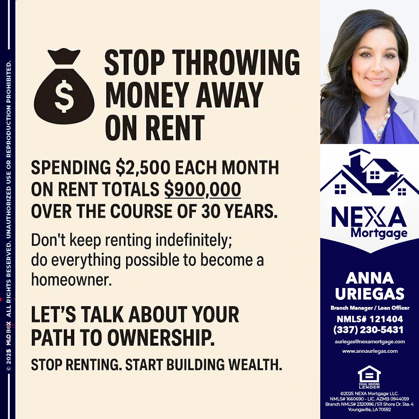 STOP THROWING - Anna Uriegas -Loan Officer