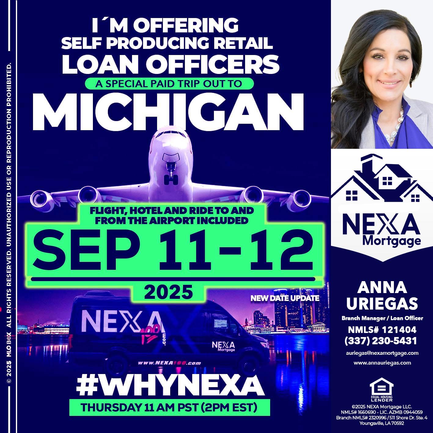 michigan sep 11-12 - Anna Uriegas -Loan Officer