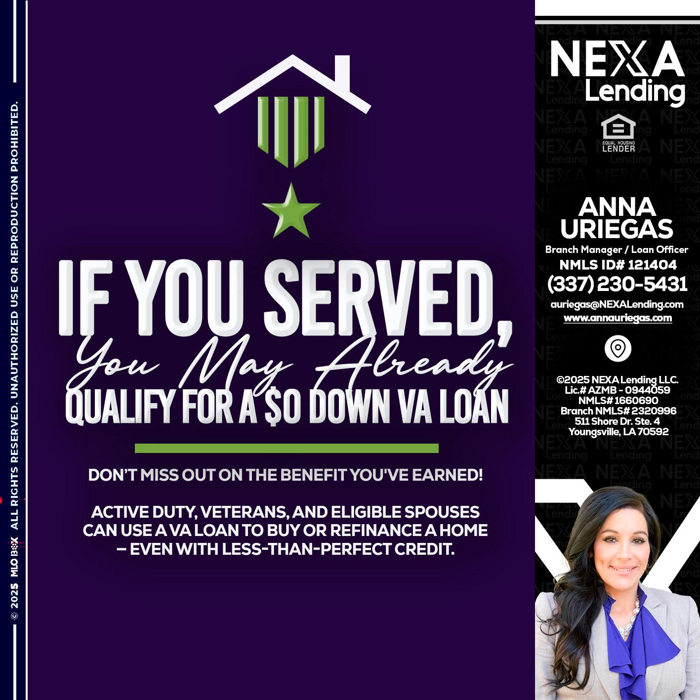 IF YOU SERVED - Anna Uriegas -Loan Officer