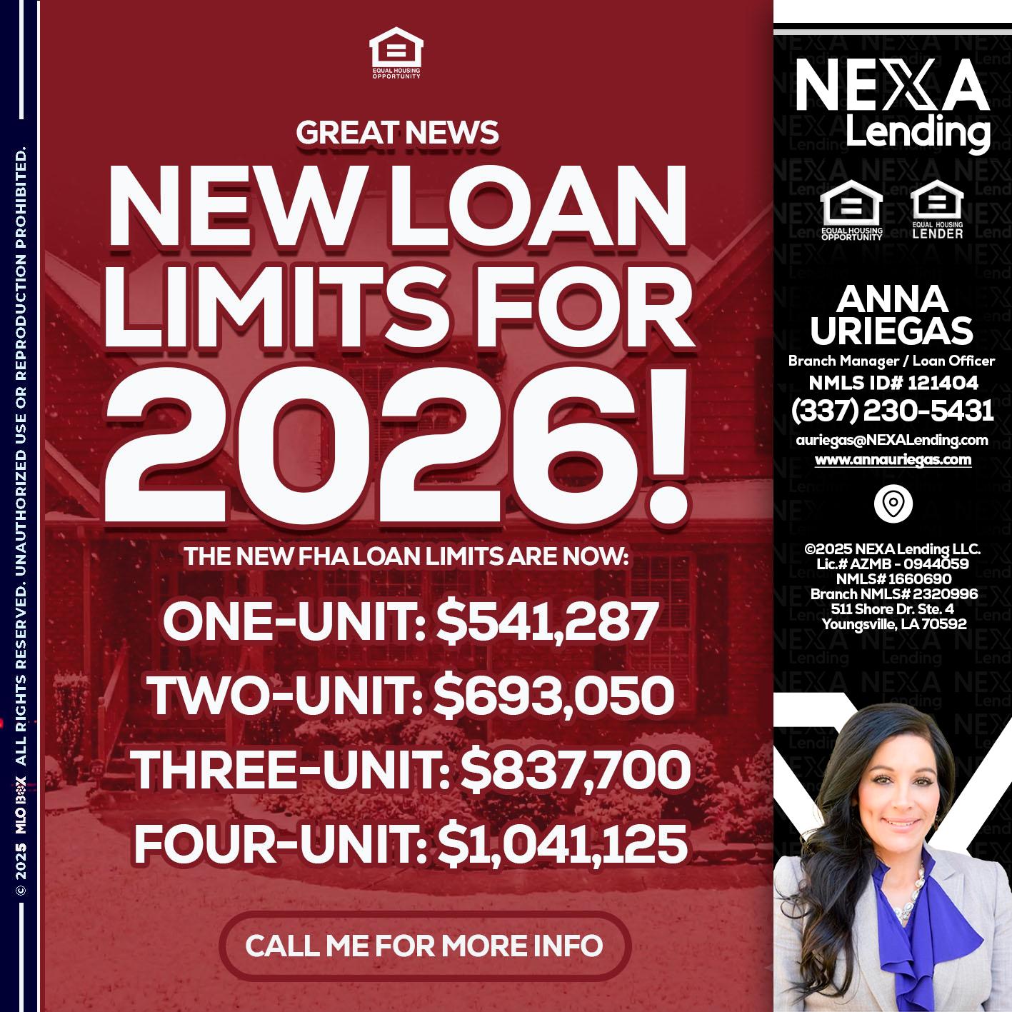 loan limits - Anna Uriegas -Loan Officer