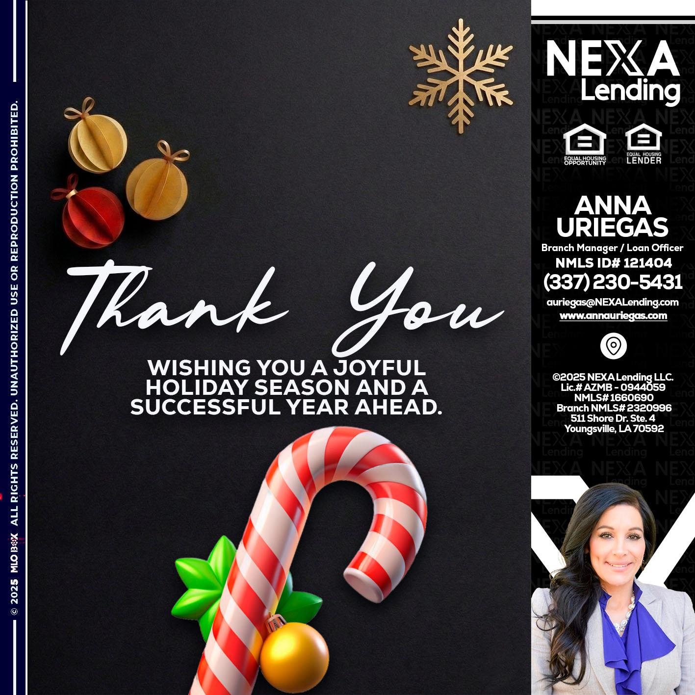 THANK YOU - Anna Uriegas -Loan Officer