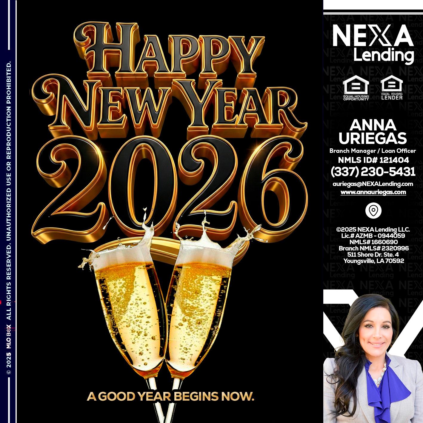 happy new year 2026 - Anna Uriegas -Loan Officer