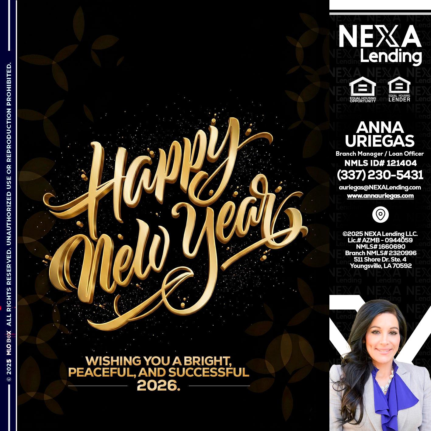 HAPPY NEW YEAR - Anna Uriegas -Loan Officer