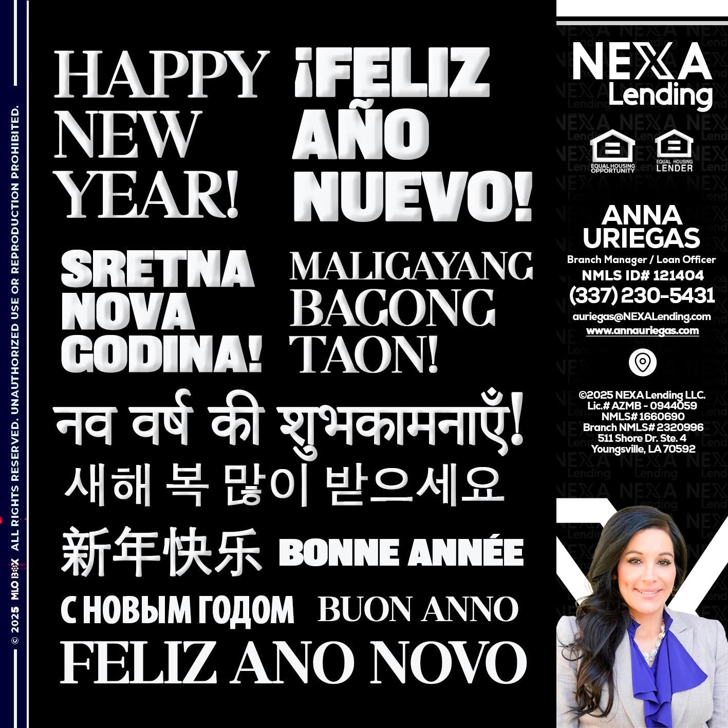 HAPPY NEW YEAR - Anna Uriegas -Loan Officer