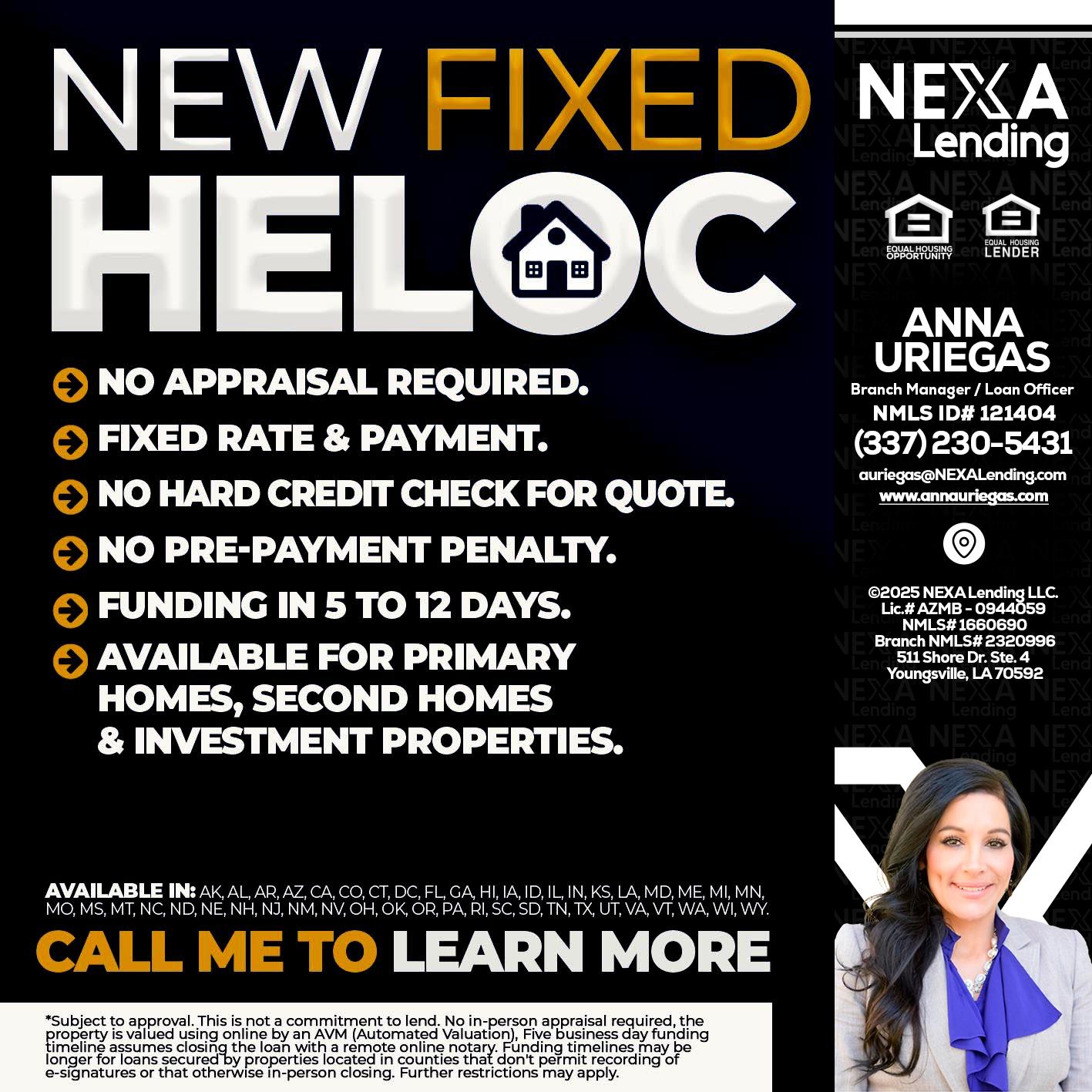 HELOC - Anna Uriegas -Loan Officer