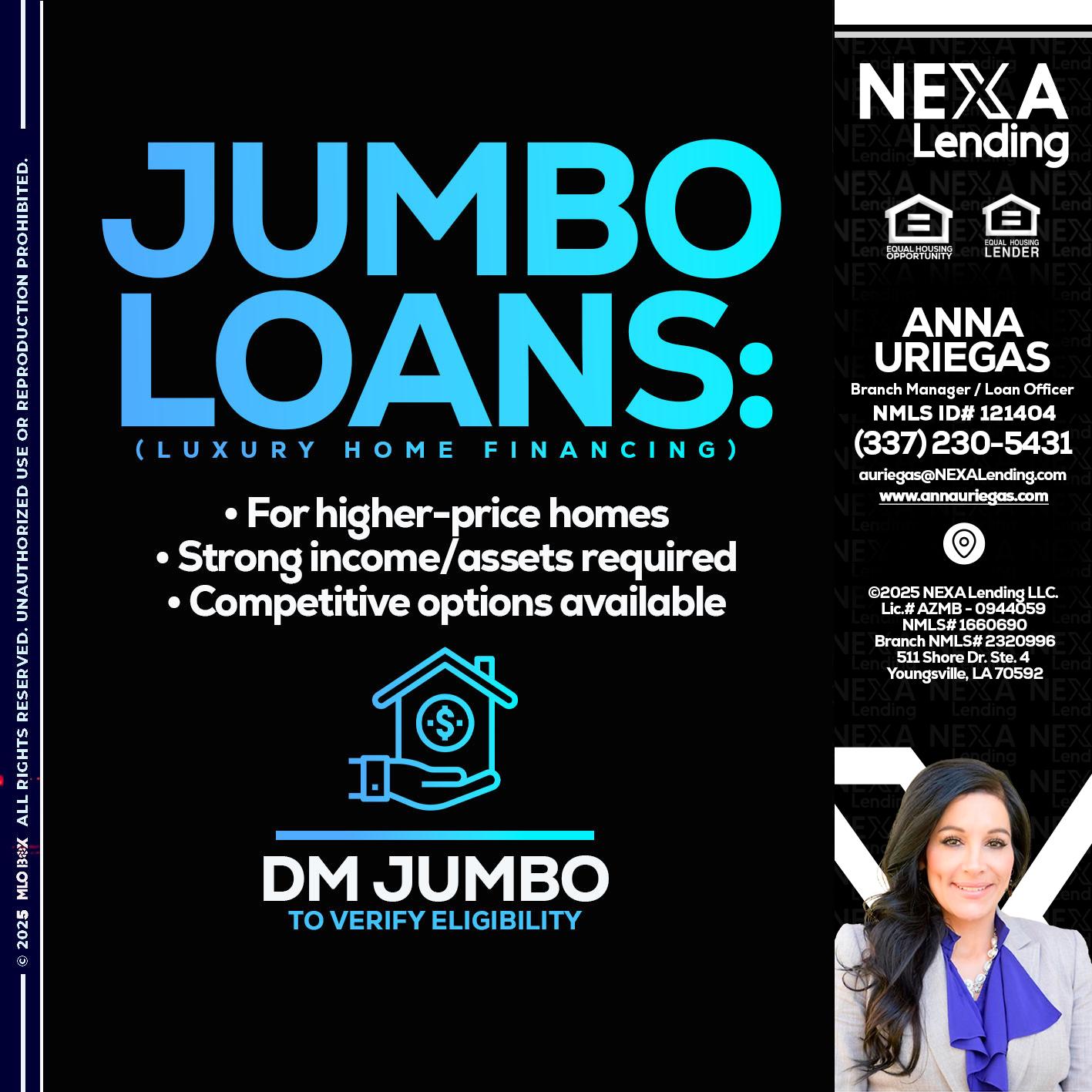 JUMBO LOANS - Anna Uriegas -Loan Officer