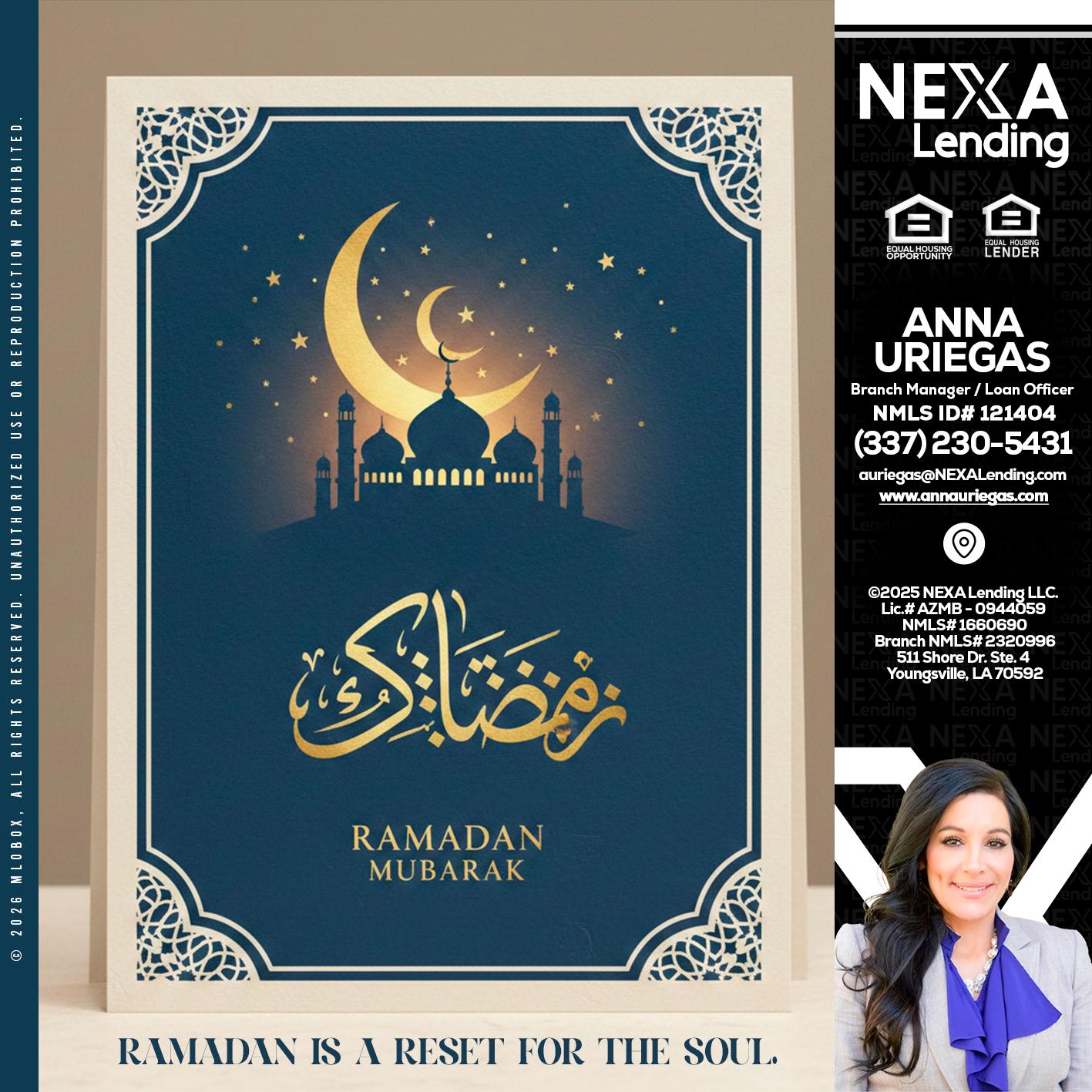 HAPPY RAMADAN - Anna Uriegas -Loan Officer