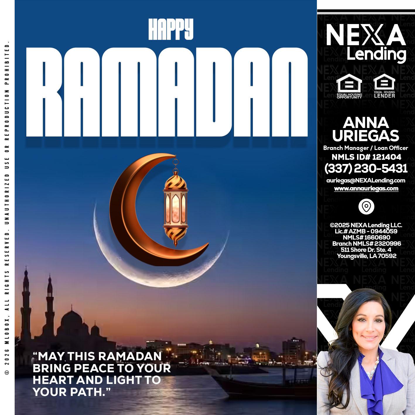 RAMADAN - Anna Uriegas -Loan Officer