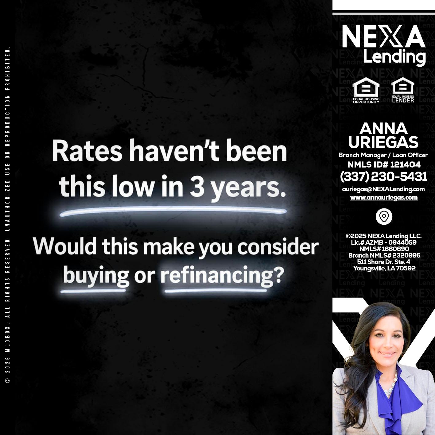 RATES HAVEN'T - Anna Uriegas -Loan Officer