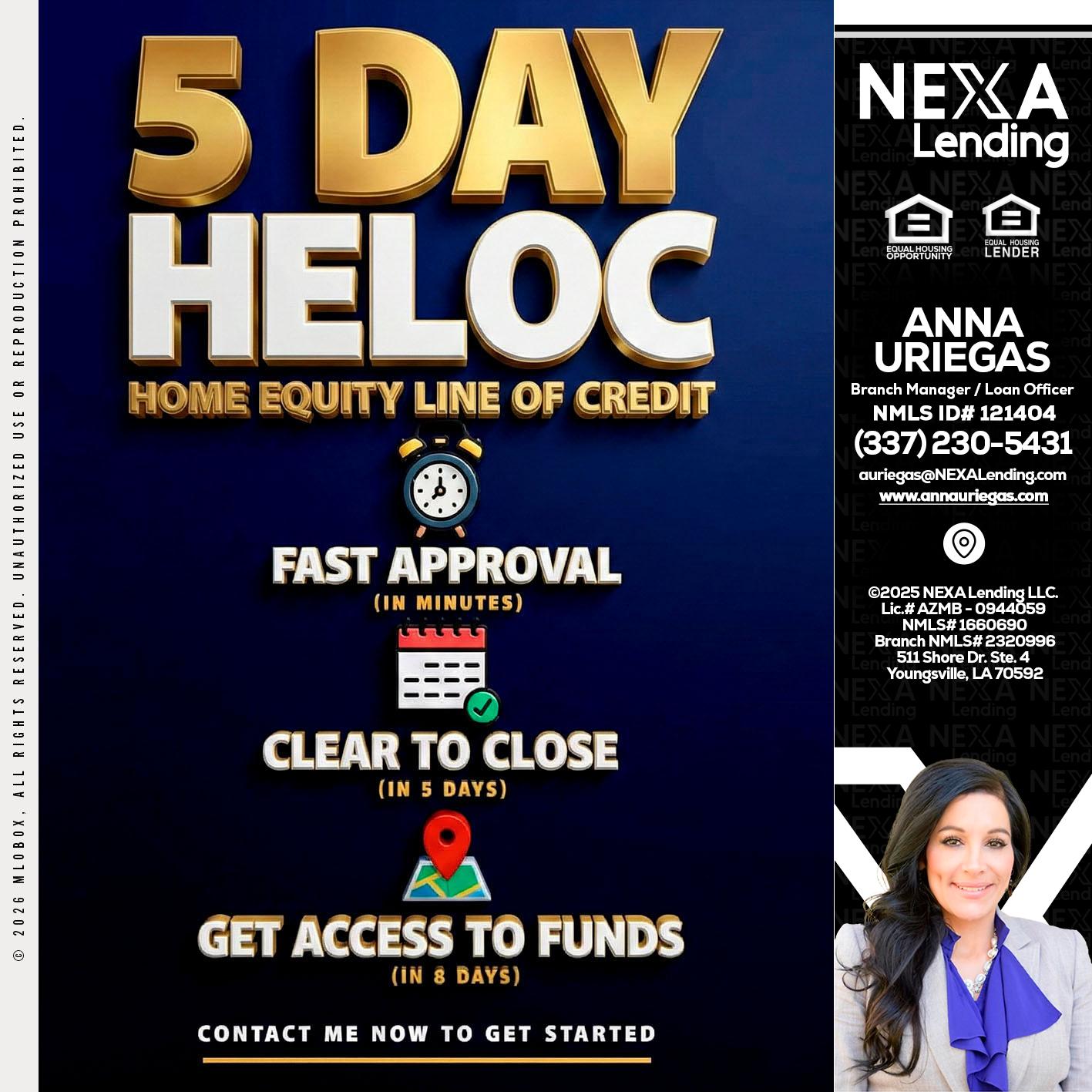 5 day hello - Anna Uriegas -Loan Officer