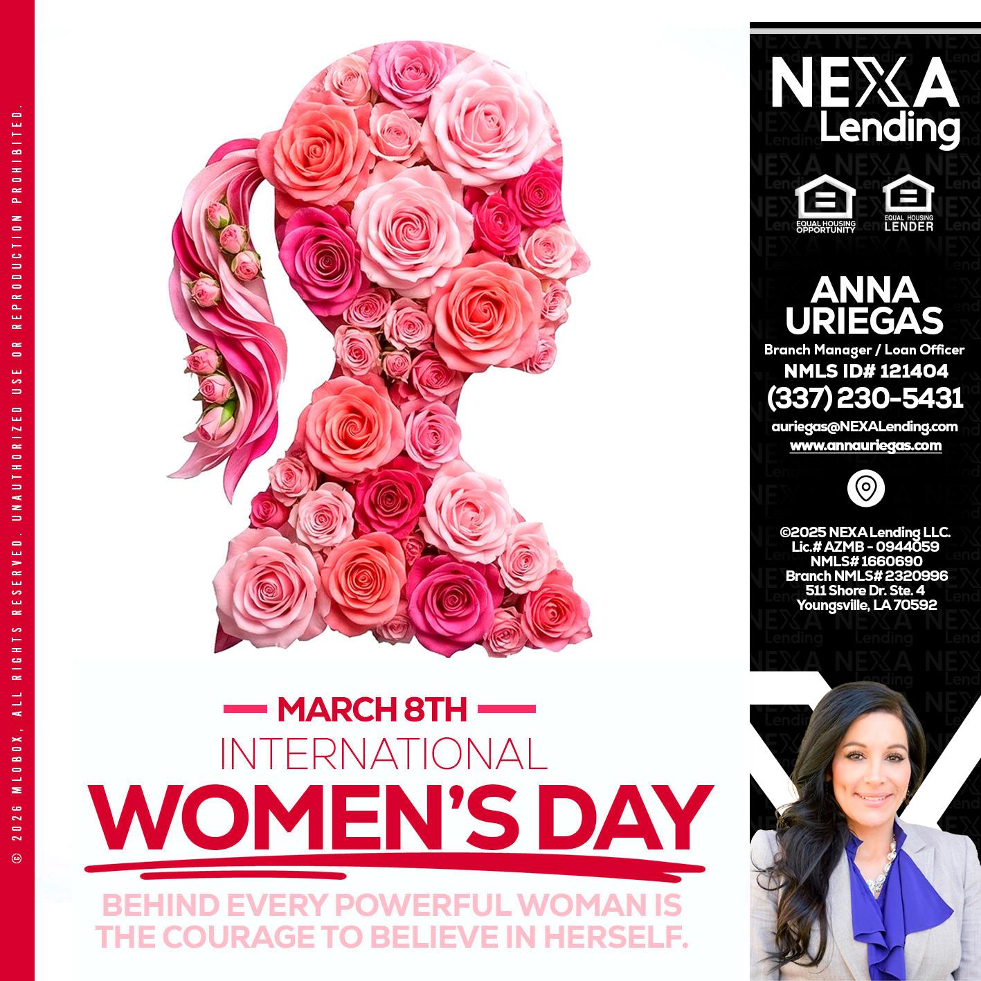 MARCH 8TH - Anna Uriegas -Loan Officer