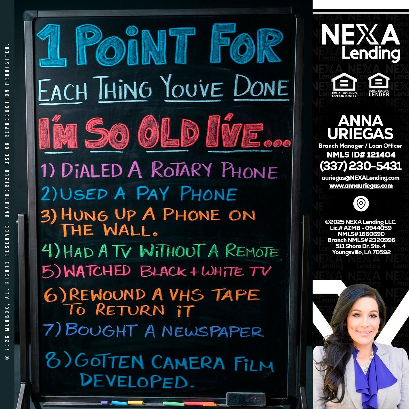 1 point for - Anna Uriegas -Loan Officer