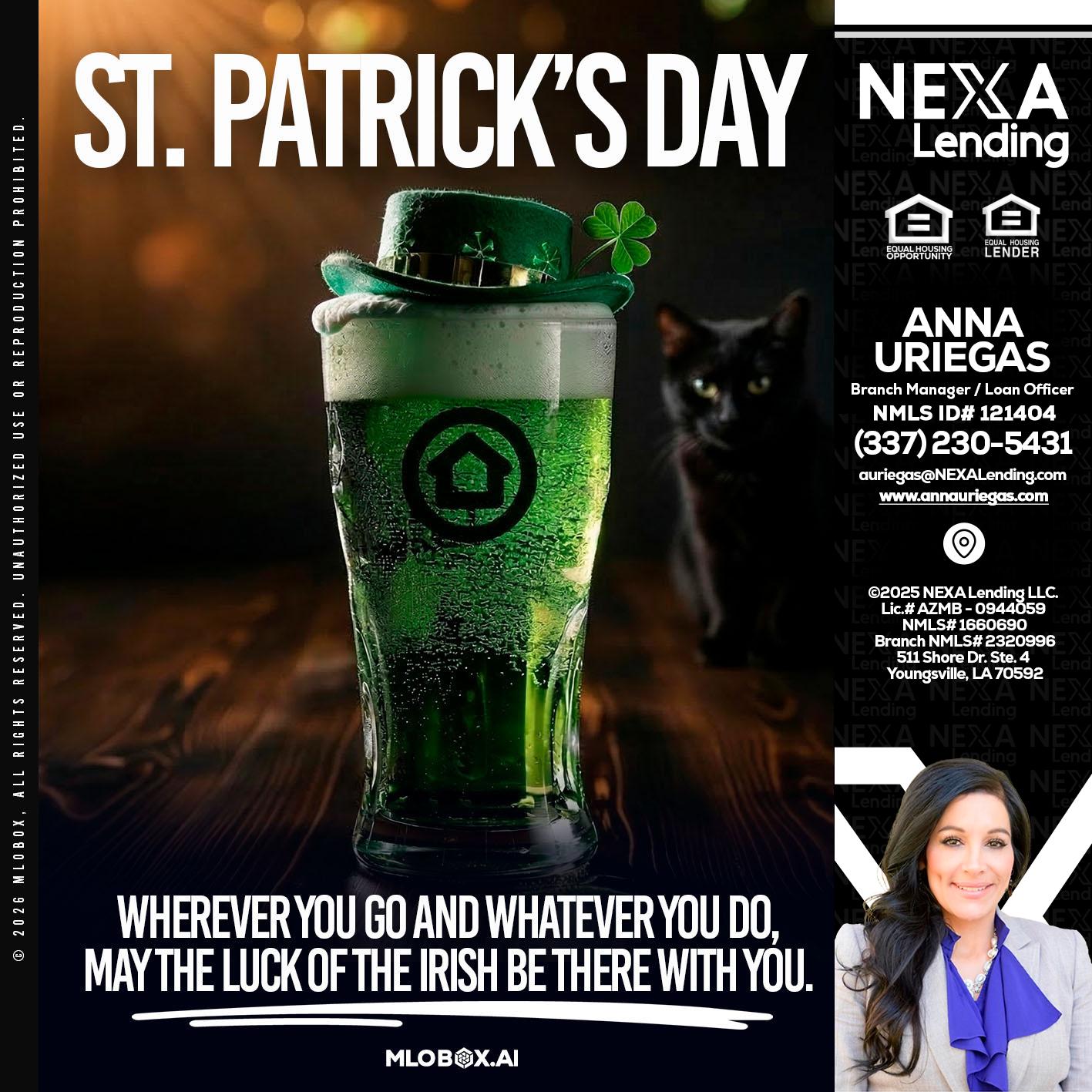 st. Patricks day - Anna Uriegas -Loan Officer