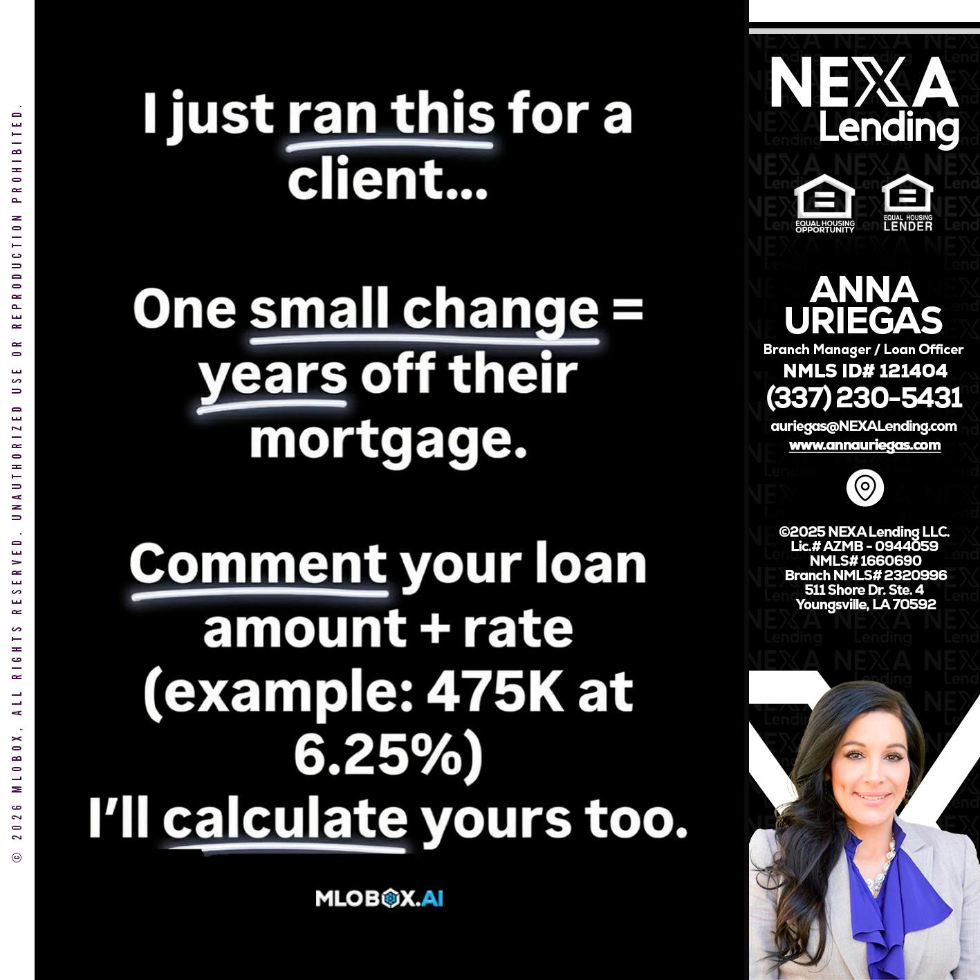 I JUST RAN - Anna Uriegas -Loan Officer