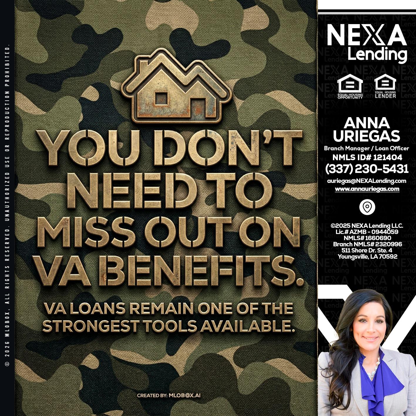 you don't need - Anna Uriegas -Loan Officer