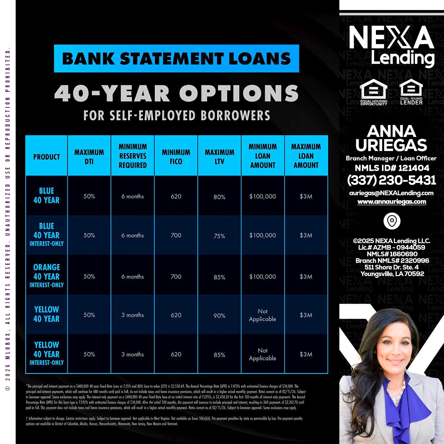 40 YR. OPTIONS - Anna Uriegas -Loan Officer