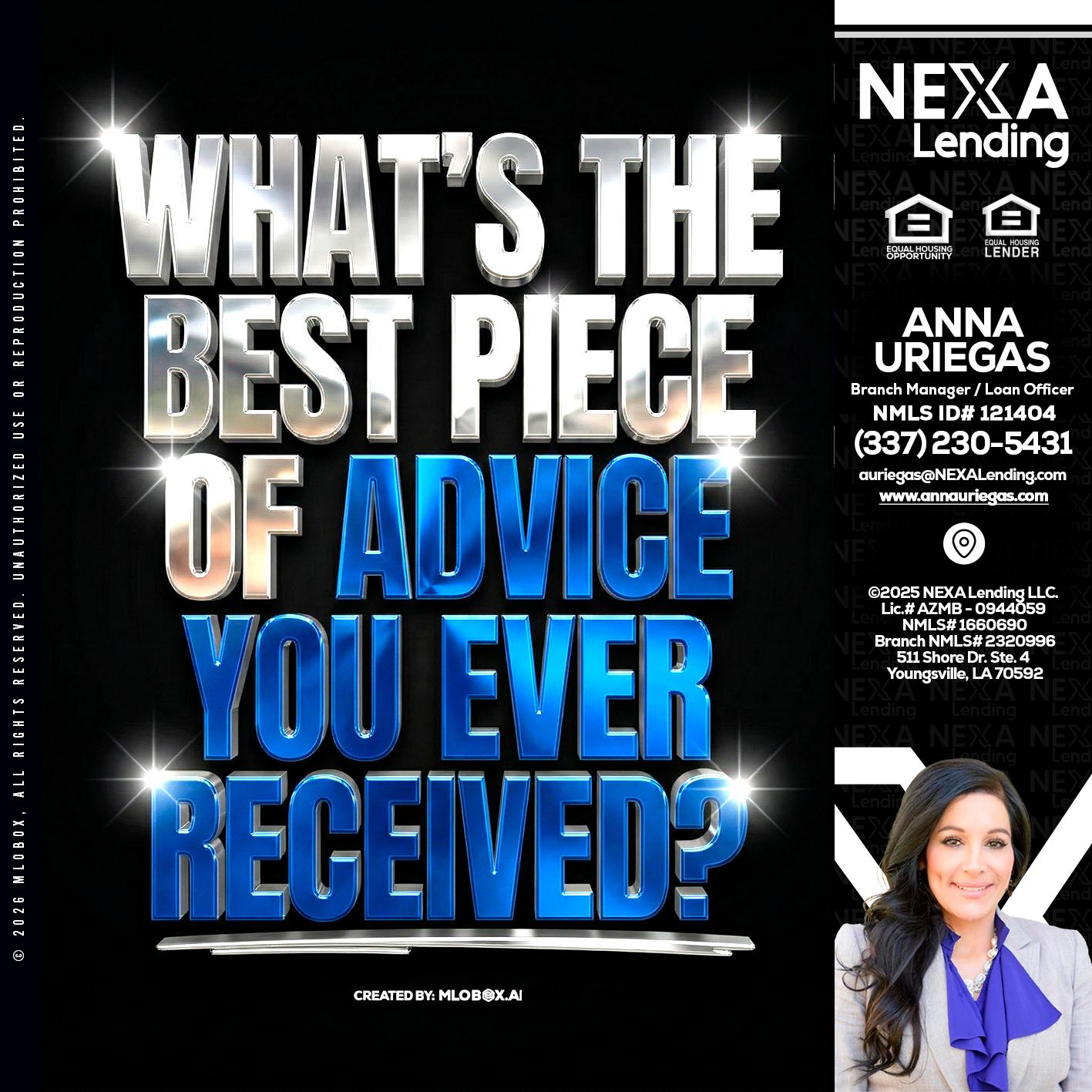 WHATS THE BEST - Anna Uriegas -Loan Officer