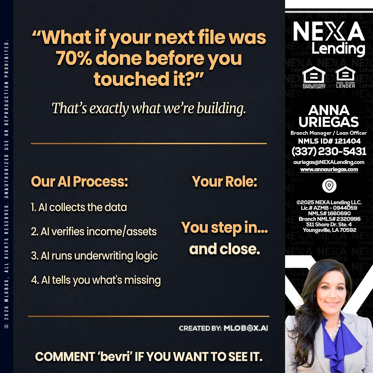 WHAT IF YOUR - Anna Uriegas -Loan Officer