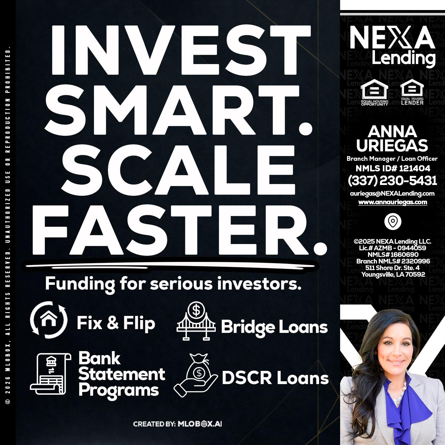 INVEST SMART - Anna Uriegas -Loan Officer