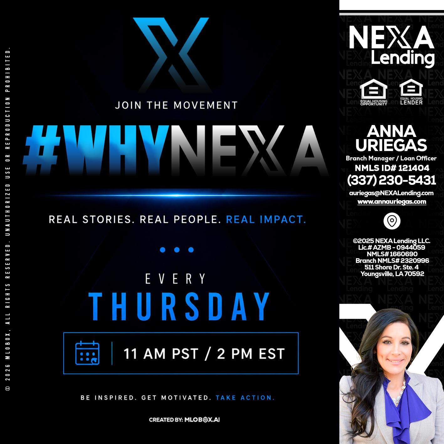why NEXA - Anna Uriegas -Loan Officer