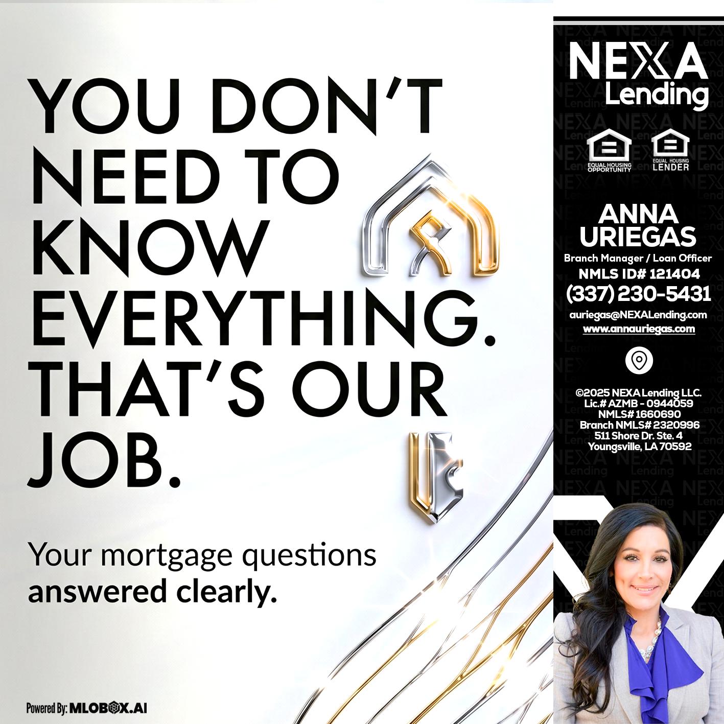 THAT IS OUR JOB - Anna Uriegas -Loan Officer
