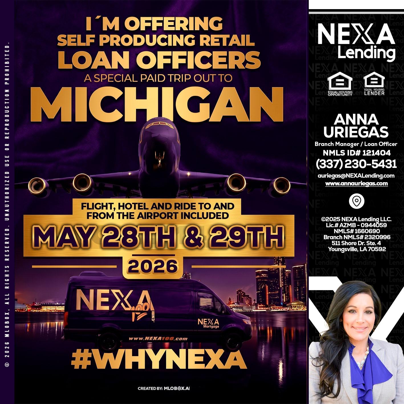 MICHIGAN - Anna Uriegas -Loan Officer