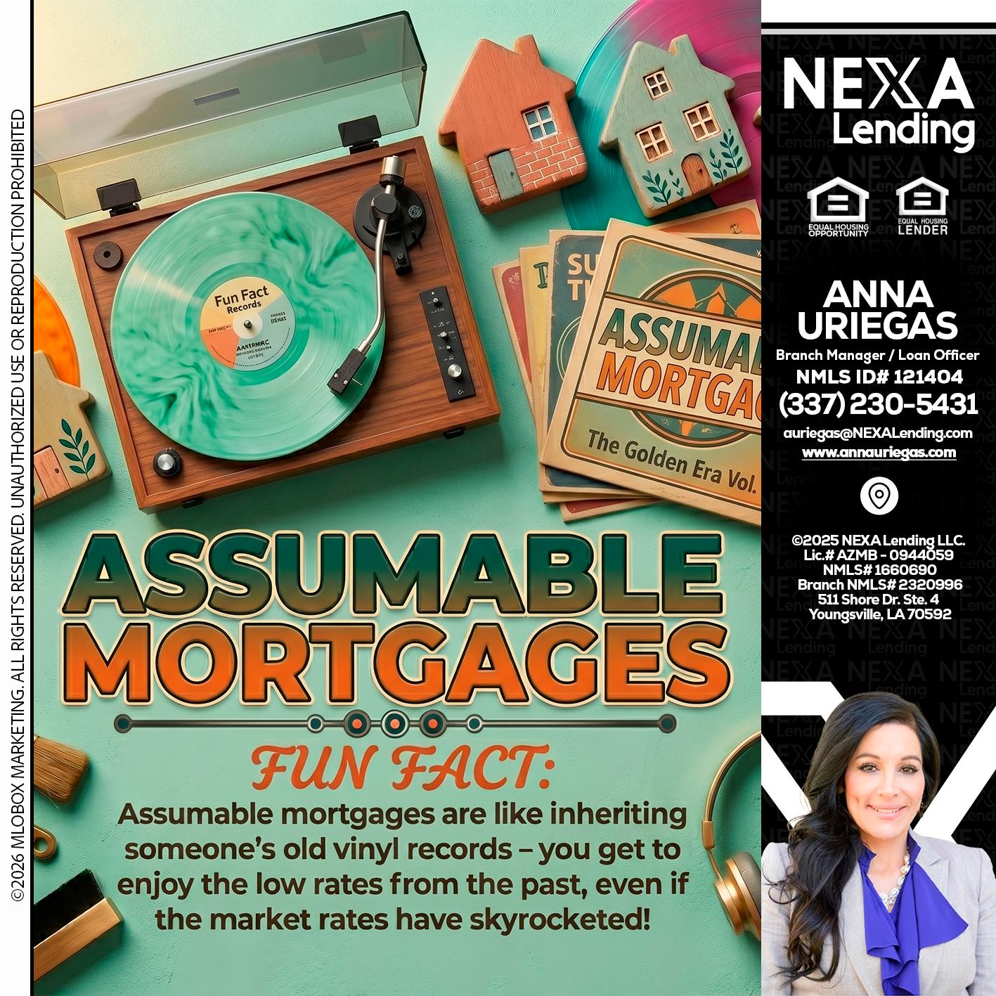 ASSUMABLE MORTGAGES - Anna Uriegas -Loan Officer