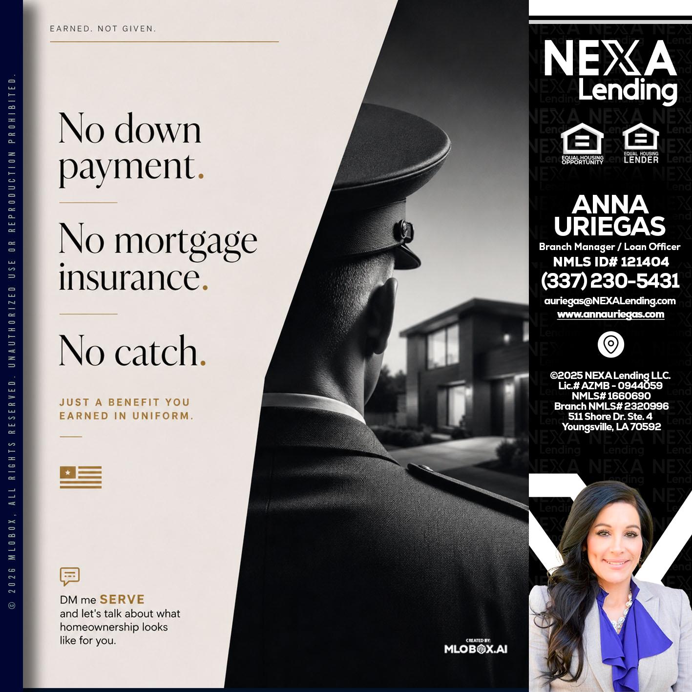 NO DOWN PAYMENT - Anna Uriegas -Loan Officer