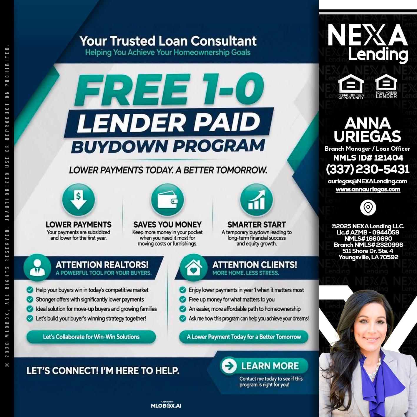FREE 1-0 - Anna Uriegas -Loan Officer