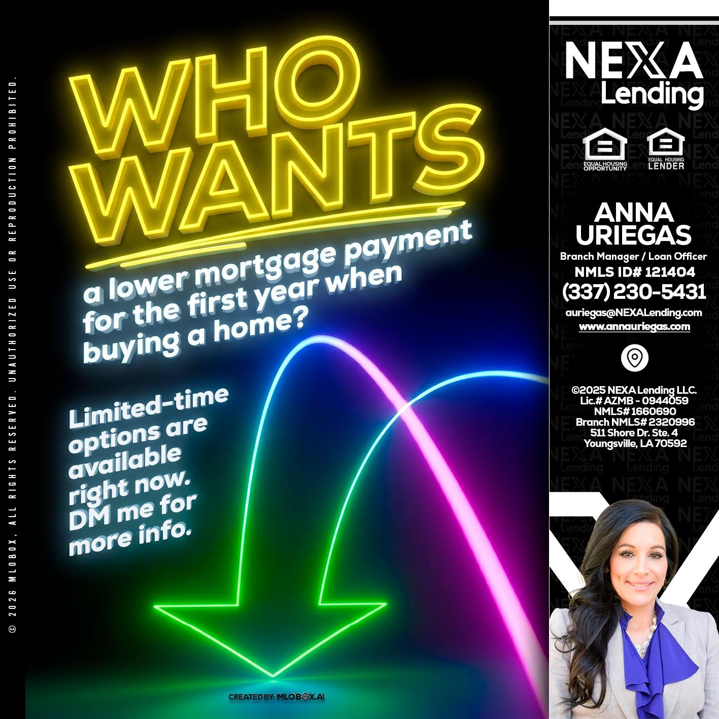 WHO WANTS - Anna Uriegas -Loan Officer
