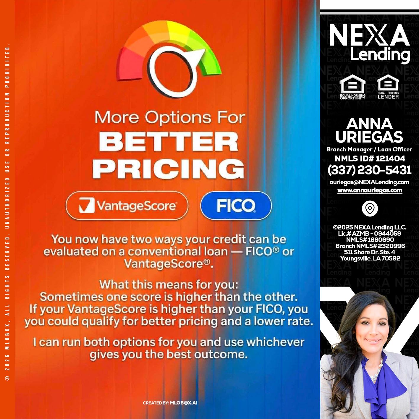 BETTER PRICING - Anna Uriegas -Loan Officer