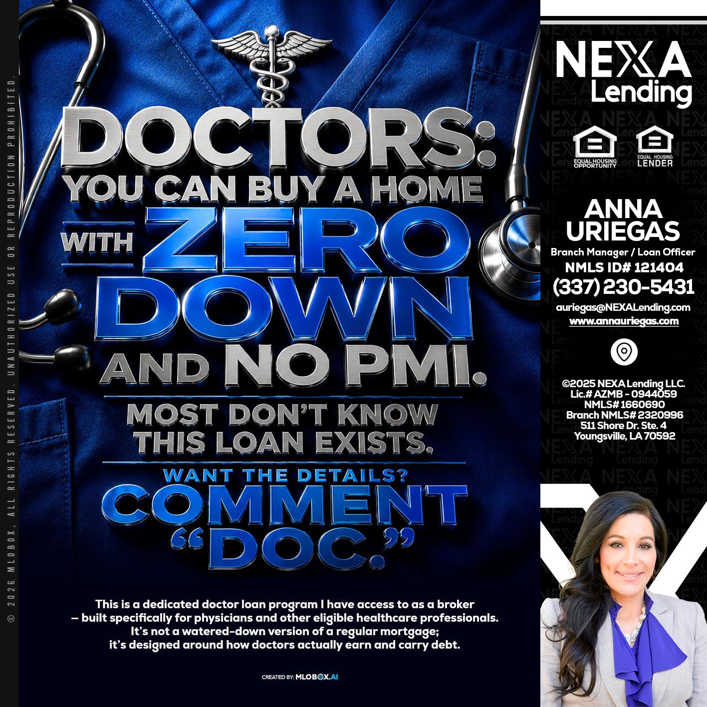 DOCTORS YOU CAN BUY - Anna Uriegas -Loan Officer
