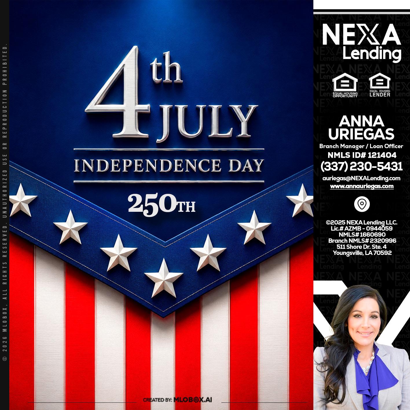 4th of july - Anna Uriegas -Loan Officer