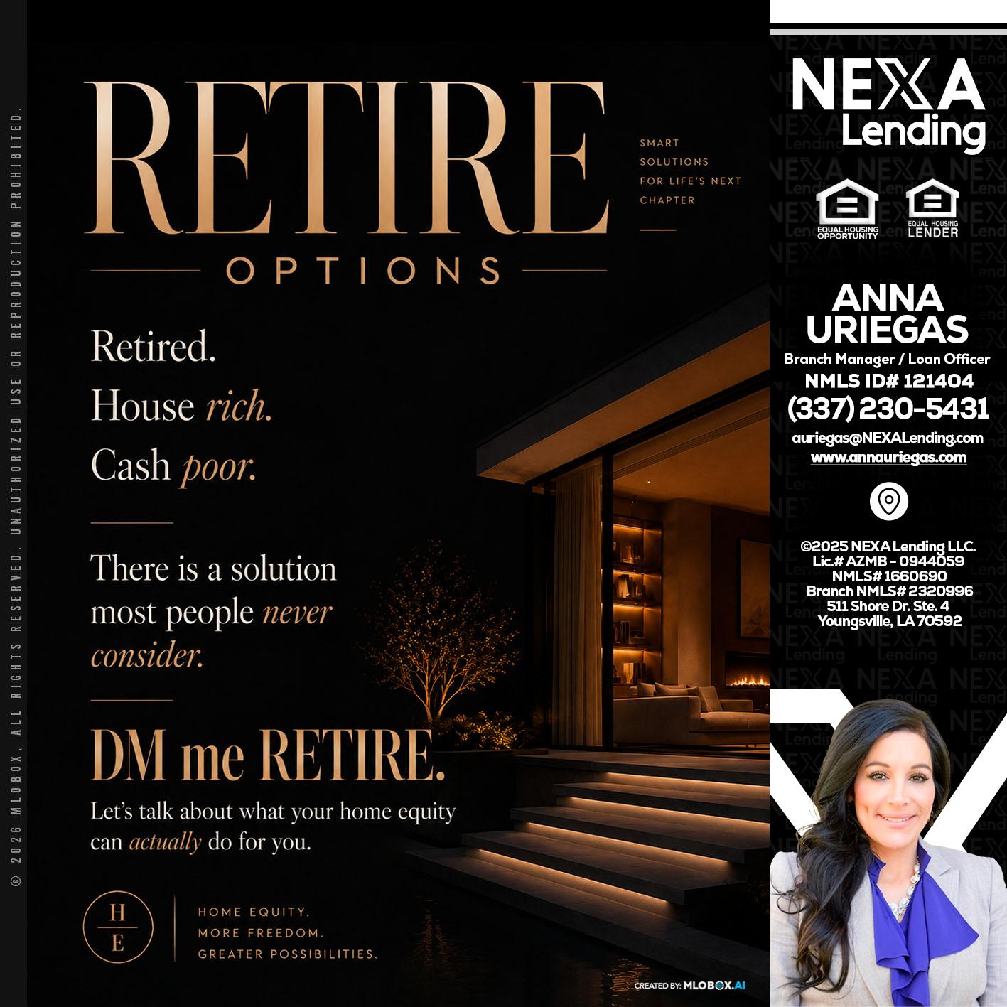 RETIRE LOANS - Anna Uriegas -Loan Officer