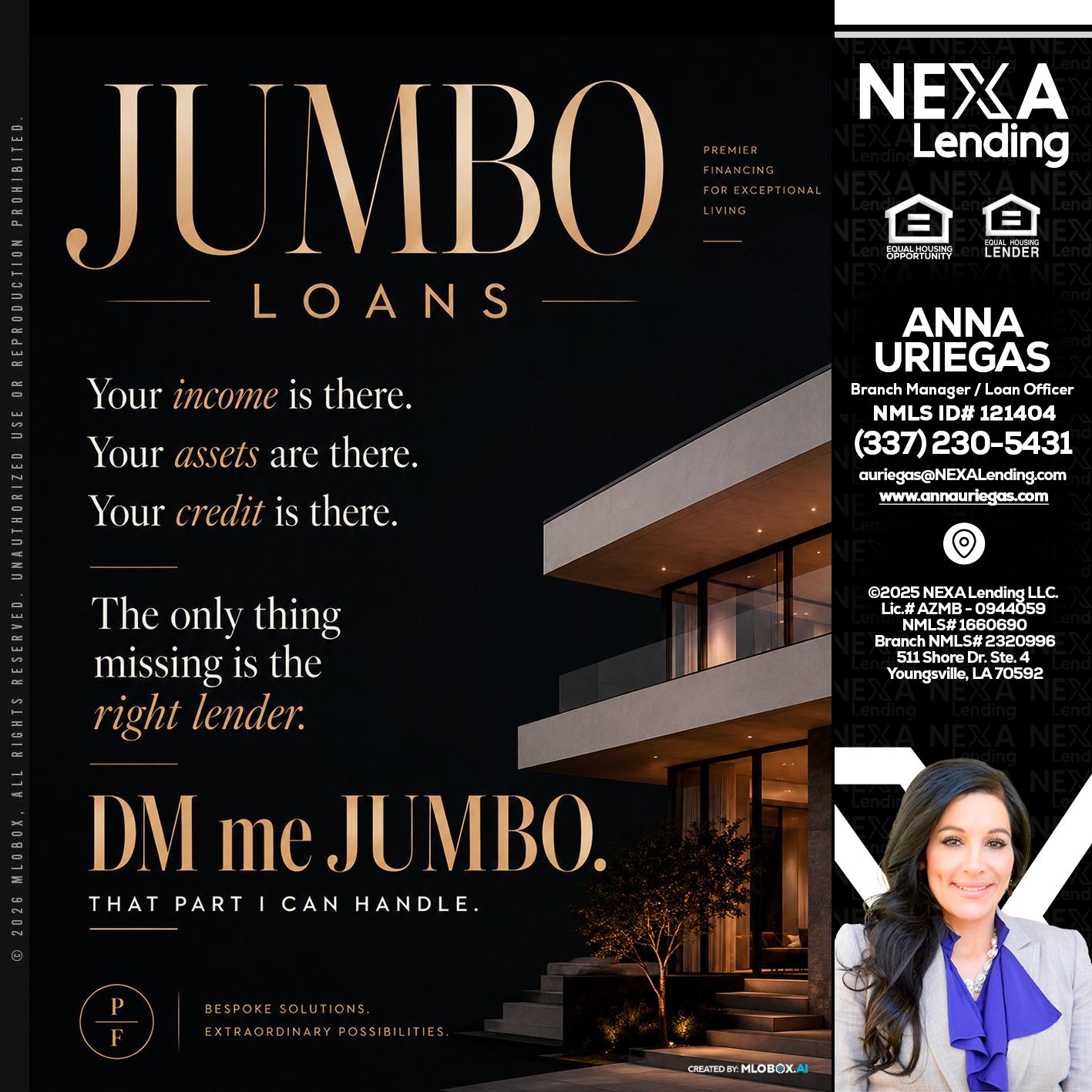 JUMBO LOANS - Anna Uriegas -Loan Officer